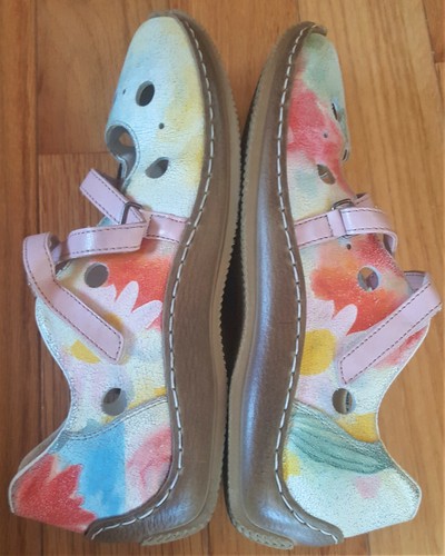 Rieker Antistress Comfort Mary Jane Flat Shoes Multicolor Leather Sz 8 - Picture 8 of 12