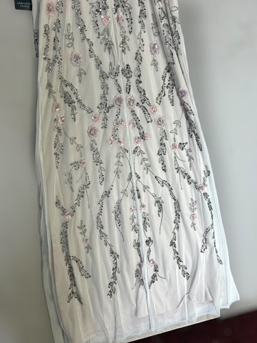 Addiranna Papell Ivory beaded long gown size UK 12 US 8 evening wedding prom - Picture 13 of 17