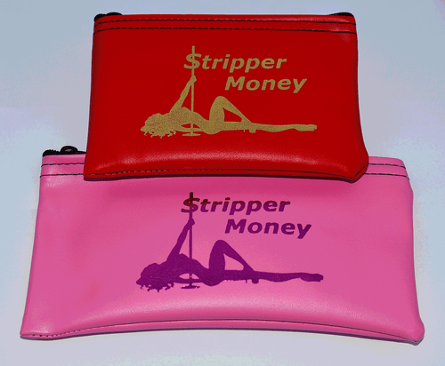 Pole Dancer Stripper Exotic Performer Cash Purse Twin Pack Money Bag - Picture 2 of 12