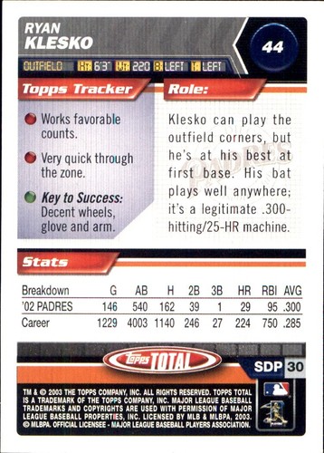 2003 Topps TOTAL #1 - #333 ⚾ YOU PICK YOUR FAVS 🧢 MLB BASEBALL CARDS - Picture 54 of 406