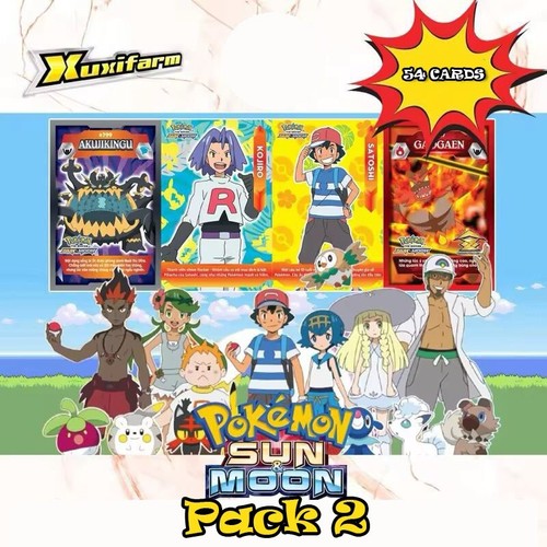 POKEMON x SUN AND MOON the series 54 Cards Pack Set satoshi mimikkyu pikachu - 第 8/22 張圖片