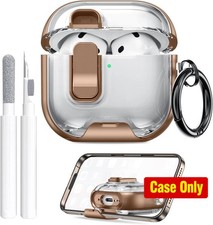 Clear Soft TPU Case with Lock Clid and Cleaner Kit for Apple AirPods 4th Generat