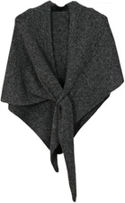 Women's Wool Triangle Scarf Shawl Solid Color Wrap Tie Up Tie Up Knotted Design