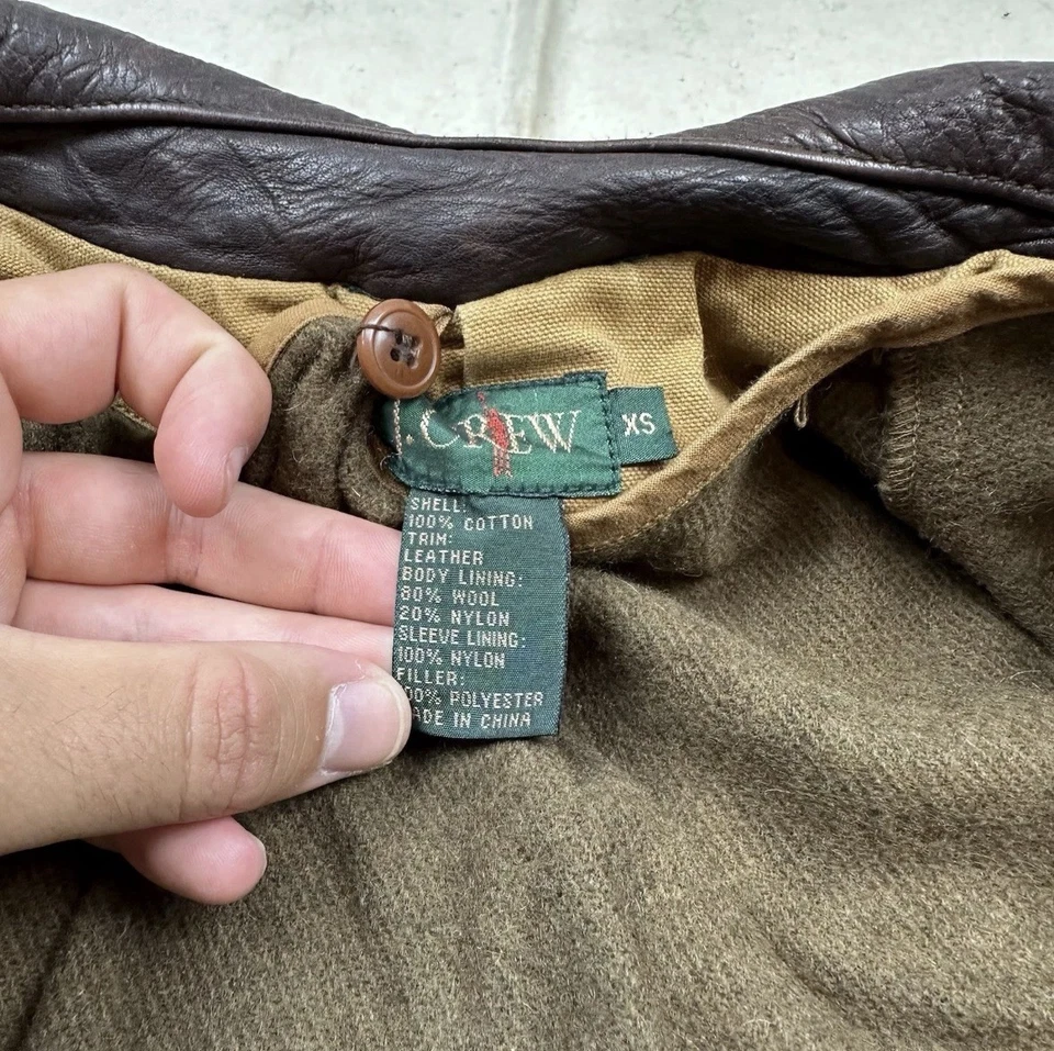 Vintage Men’s J.Crew Oversized Brown Lined Chore Coat Size XS - Image 4 of 4