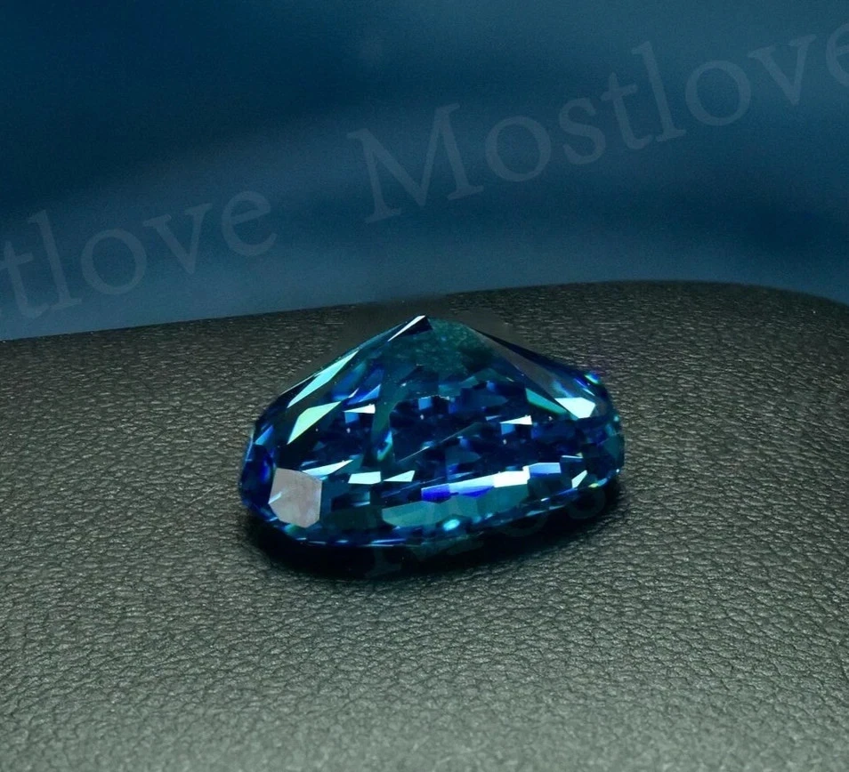 Piedra preciosa suelta corte ovalado circón azul impecable natural certificado EGL 53 quilates A++ Foto 4 de 4