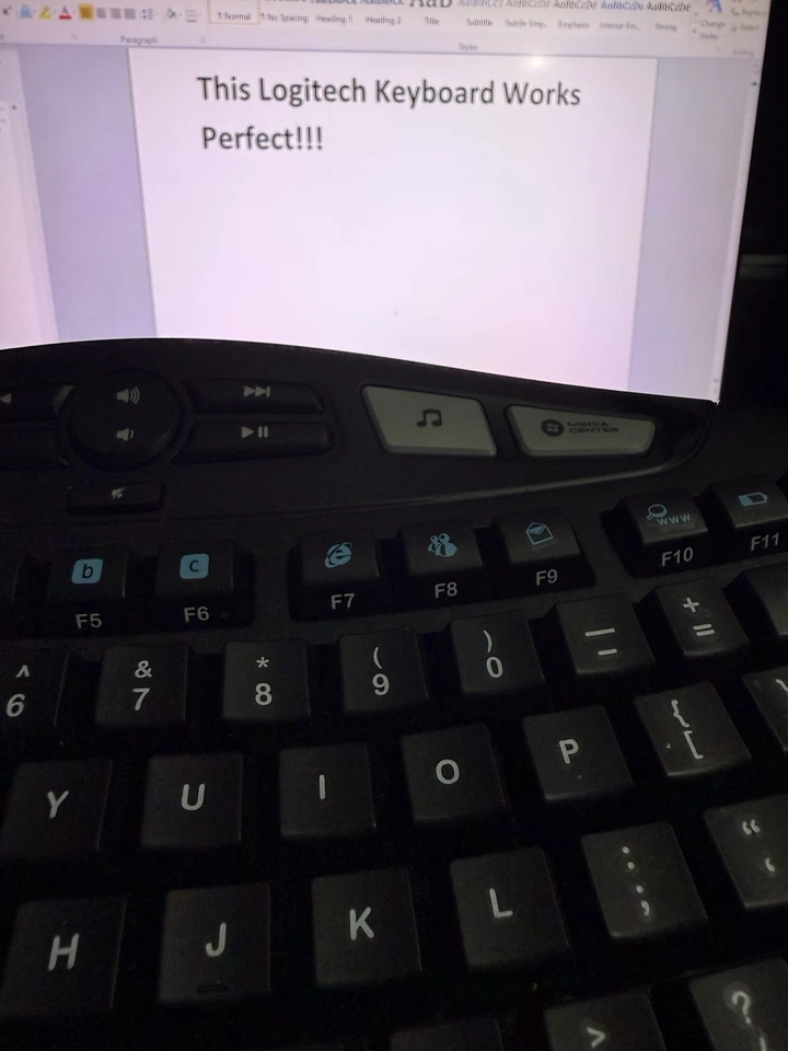 Logitech K350 Comfort Wave Wireless Keyboard No dongle tested - Image 2 of 4