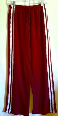 P803 Zoe + Liv Young Women's Wine Colored Sweat Pants W/ Lace Trim! Size XS.