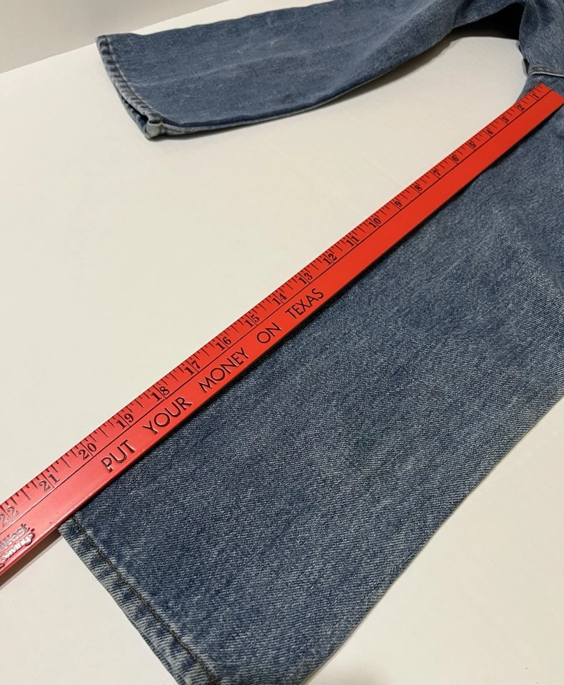 Jeans De Colección Levi’s 316 Niño’s Azul Denim Naranja Pestaña Ancha Grunge Talla 24X 21 EE. UU. Foto 3 de 4