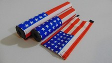 BANDERA DE EE. UU. VIEJA ESCUELA BICICLETA CLÁSICA BMX JUEGO DE ALMOHADILLAS VÁSTAGO MANILLAR TUBO SUPERIOR ALMOHADILLAS BANDERA