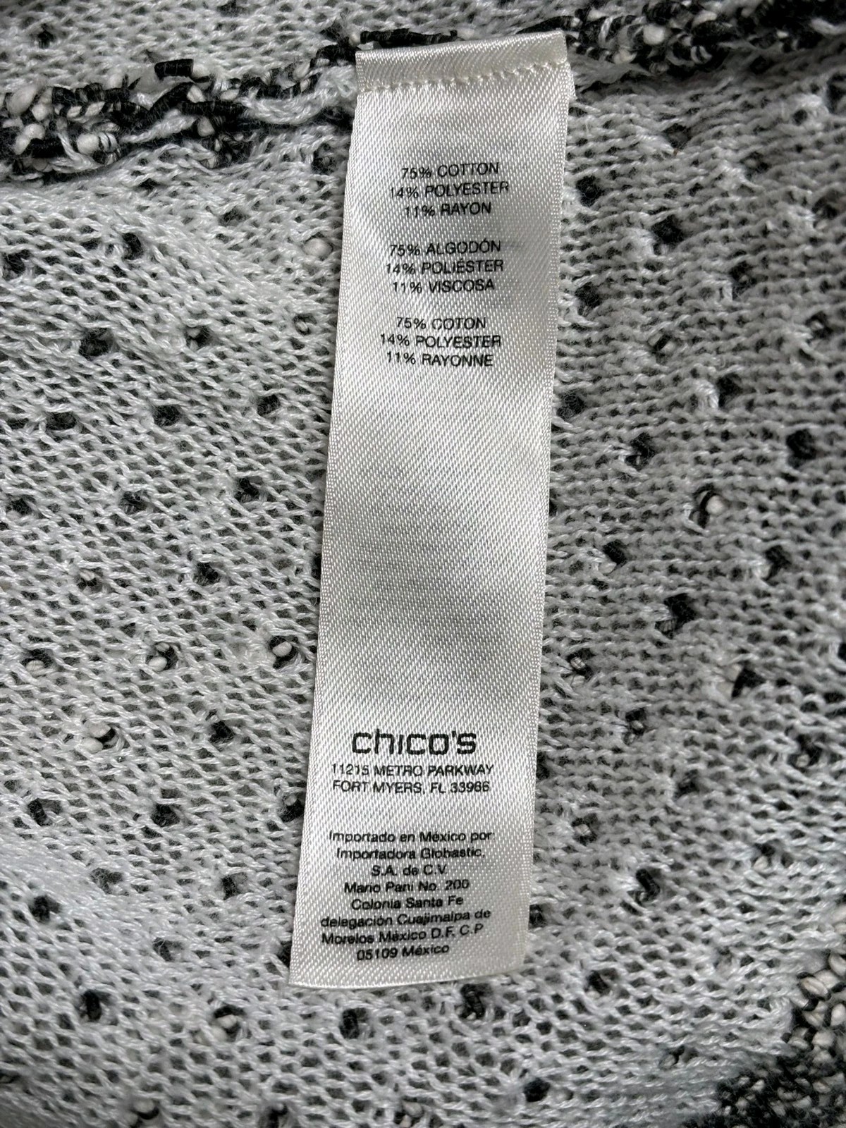 Chico’s Open Front Textured Overlay Jacket Womens… - image 5