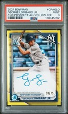 2024 Bowman Chrome 1st Auto George Lombard Jr Yellow Refractor Auto /75