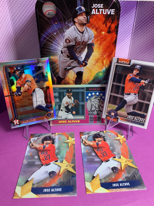 Jose Altuve Baseball Card Lot of 5 Houston Astros - PLUS TIN!