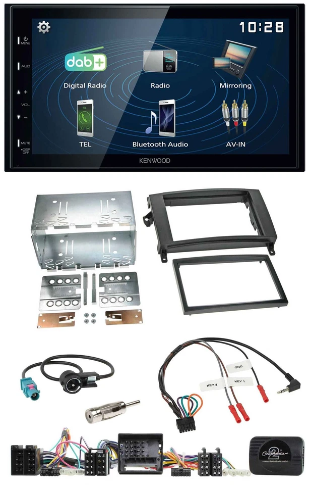 Kenwood 2DIN Bluetooth Lenkrad USB DAB Autoradio für Mercedes A- B-Klasse W169 T - Bild 1 von 4