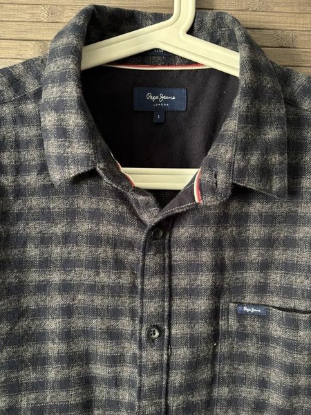 Men Pepe Jeans Shirt Grey Flannel 40 /L / 48