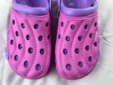 Kids Clogs Sandals Pink Purple Slip On Water Shoes Lightweight Size 6