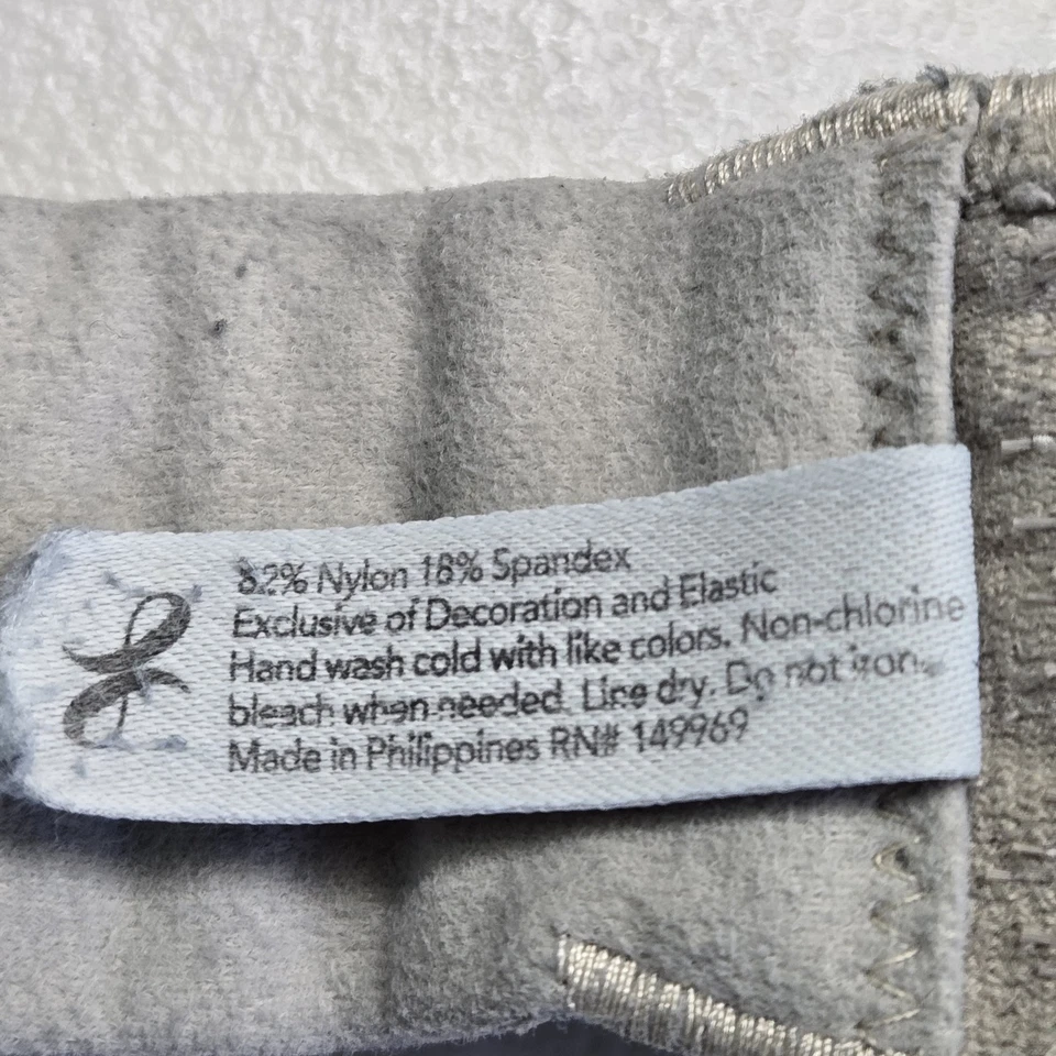 Lively Women Bra 2 Gray Striped Bralette Wireless Mesh Strap Adjustable - Image 4 of 4