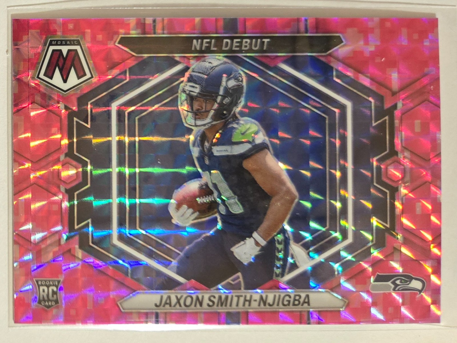 2023 PANINI MOSAIC NFL DEBUT CAMO PINK MOSAIC JAXON SMITH-NJIGBA RC #12