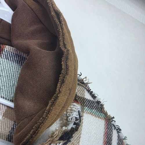 POL Anthropologie Giacca di Flanella con Cappuccio Shacket Donna Verde Marrone Plaid Snap S - Foto 9 di 16