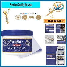 Weiman Silver Cleaner & Polish Cream with Cloth - Ammonia-Free, Tarnish Remov...