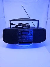Sony CFD-S33 CD Radio Cassette-Corder Boom Box Black 20-W Mega Bass --- Read