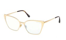 NEW TOM FORD FT6051-B 030 SHINY DEEP GOLD 56MM AUTHENTIC EYEGLASSES 56-16-145