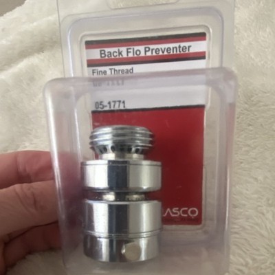 LASCO Backflow Preventer Fine Thread Self Draining Polished Chrome Metal 05-1771