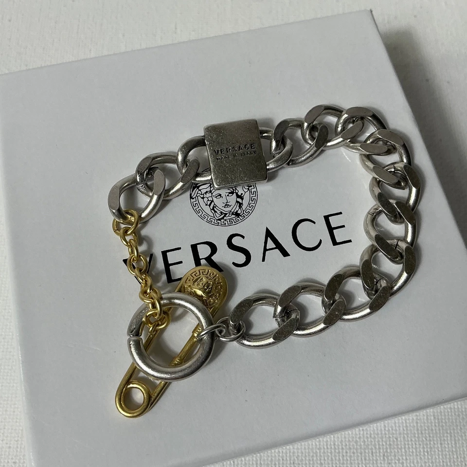 Pulsera Versace de plata y oro con caja Foto 3 de 3