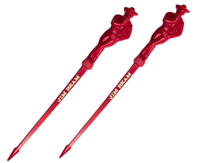   2 JIM BEAM Vintage Swizzle Sticks Whiskey Liquor 1970s Collectible Barware  