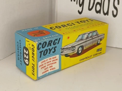 VINTAGE CORGI TOYS #229 CHEVROLET CORVAIR ORIGINAL BOX ONLY - NO CAR