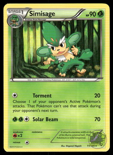 Simisage 11/146 Rare XY Base Set Pokemon LP