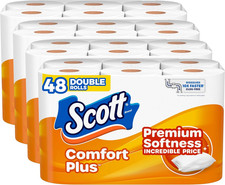 ComfortPlus Toilet Paper, 48 Double Rolls, 231 Sheets per Roll, Septic-Safe, 1-P