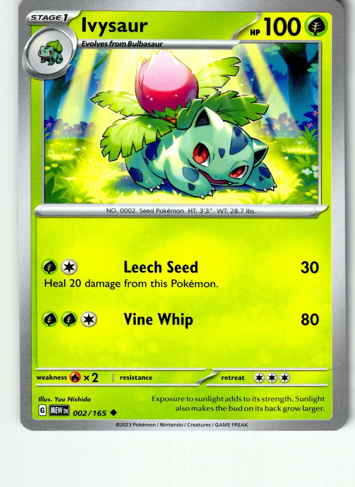 Set Of 4 Ivysaur 002/165 Uncommon 151 Pokemon Lightly Played