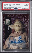 2015 TOPPS STAR WARS HIGH TEK AUTOS RED ORBIT #70 PHIL EASON 4/5 PSA 8 AUTO