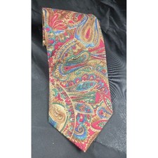 Tango Men's Tie Maroon Gold Paisley Cotton Vintage Made in USA Classic