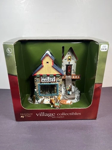 Holiday Time Village Collectibles FRESH FISH MARKET Christmas Dept 18 663270