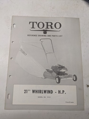 #ad TORO PARTS CATALOG LIST BOOK MANUAL REFERENCE DRAWING 21” WHIRLWIND HP 19121 $14.99