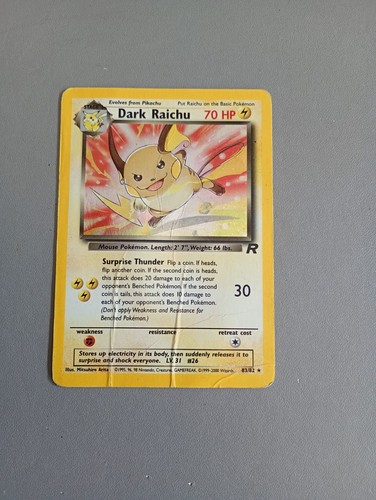 Pokémon TCG Dark Raichu 83/82 Team Rocket Holo Showing Signs Of Wear