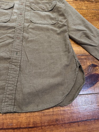 Vintage 40s WWII US Military Army Combat Wool Button Up Shirt Size 14.5 - 34 - Picture 6 of 18