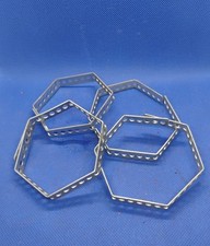 Gilbert Erector Set Part NS 41 Hole Cadmium Plated Formed Strips Lot of 4