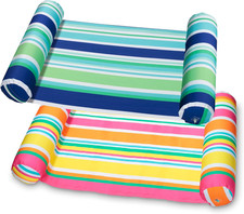 2 Pack Inflatable Pool Hammock Rafts Multi Use Water Lounger Chair Beach Outdoor