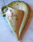 Vintage Hull Wall Pocket Vase Glossy Seashell Floral Femine Sage Green Pale Pink