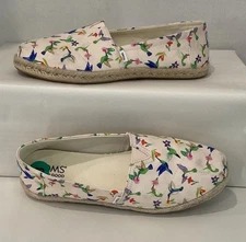 Toms Wear Good Sz 8 Womens Belmont Rope Hummingbirds Floral Canvas Multic Shoes