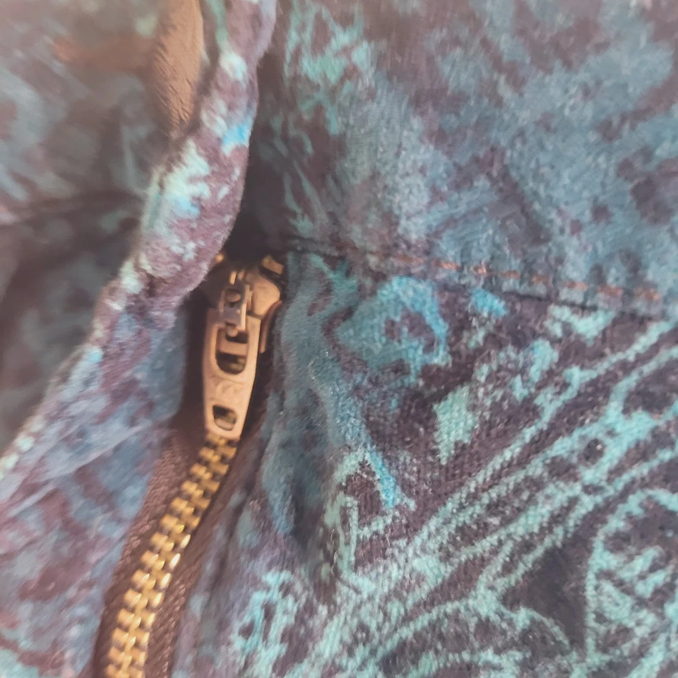 Chico Talla 3 Pantalón XL Terciopelo Cremallera Botón Bolsillos Paisley Recto Azul Foto 4 de 4