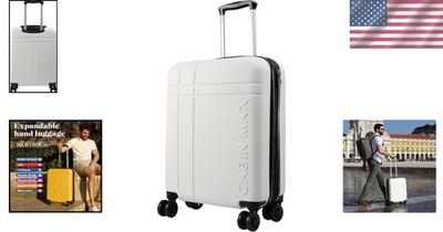 Lightweight 55x40x20cm Cabin Luggage - 40L with ABS Hard Shell