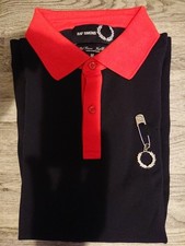 Limited Edition Raf Simons Fred Perry Punk Metal Safety Pin Polo Shirt Size M