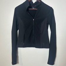 Spyder Active Women Black Full Zip Athletic Track Jacket Size S Thumbholes