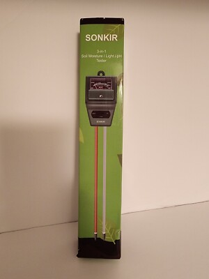SONKIR Soil pH Meter, MS02 3-in-1 Soil Moisture/Light/pH Tester Gardening Tool