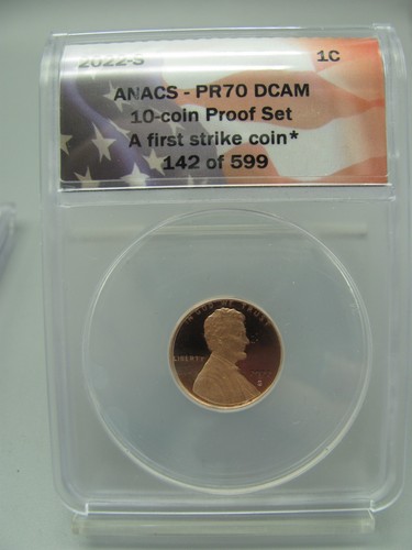 2022-S Set 10 monete prova ANACS PR70 DCAM primo colpo - Foto 20 di 21