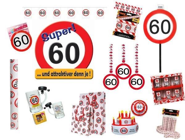Thumbnail - Partydekoration 60.geburtstag Verkehrsschild Zahl 60 Geschenk Zubehör