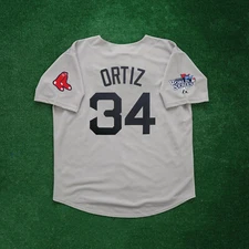 David Ortiz 2013 Boston Red Sox World Series Grey Road Men's Jersey